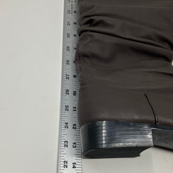 Chadwick's Dark Brown Scrunch Ruched Mid-Calf Leather Boots 7.5M - Picture 11 of 15